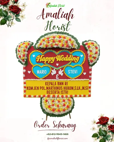 Karangan Papan Bunga Pernikahan di Kotakulon